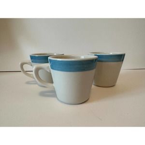 C.A.C. China R-17-BLUE STRIPE-SET OF 3 cups, Tierra Mug 3-1/4" **RARE